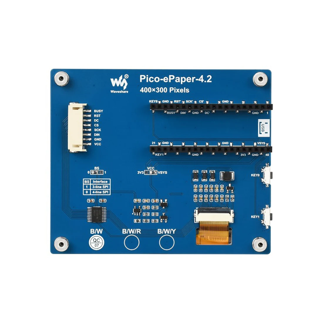 4 2 дюймовый E-Ink модуль дисплея для Raspberry Pi Pico 400 × 300 черный/белый шкалы серого
