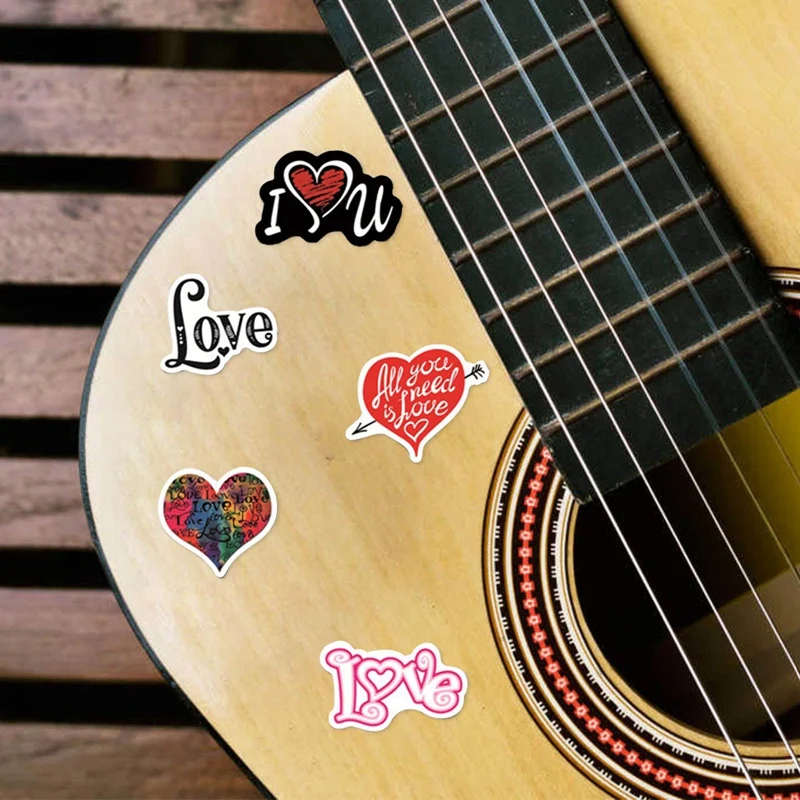 

50PCS Valentine's Day I Love You Stickers Gift For Lovers To DIY Guitar Motorcycle Skateboard Car Laptop Fridge Decal Sticker