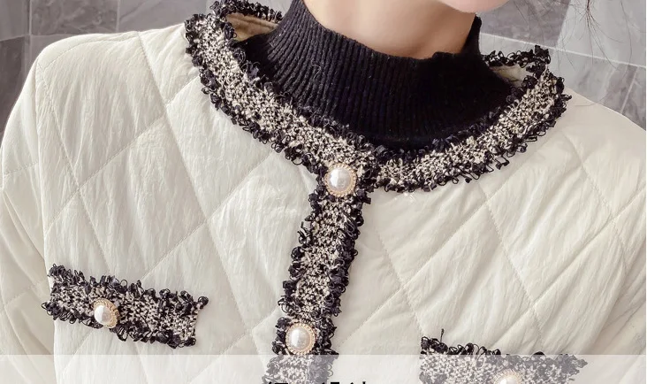 

New Style Winter Women Temperament Round Collar Fashion Down Cotton Coat Slim Medium Long Female Outerwear Lady Elegant L716