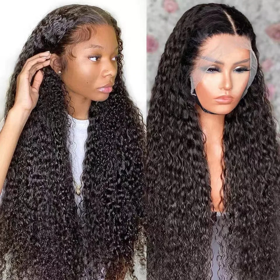 

13x4 прозрачные Вьющиеся Волнистые на сетке фронтальные парики 180% Плотность Remy человеческие волосы на сетке парики на сетке 4x4 вьющиеся челов...