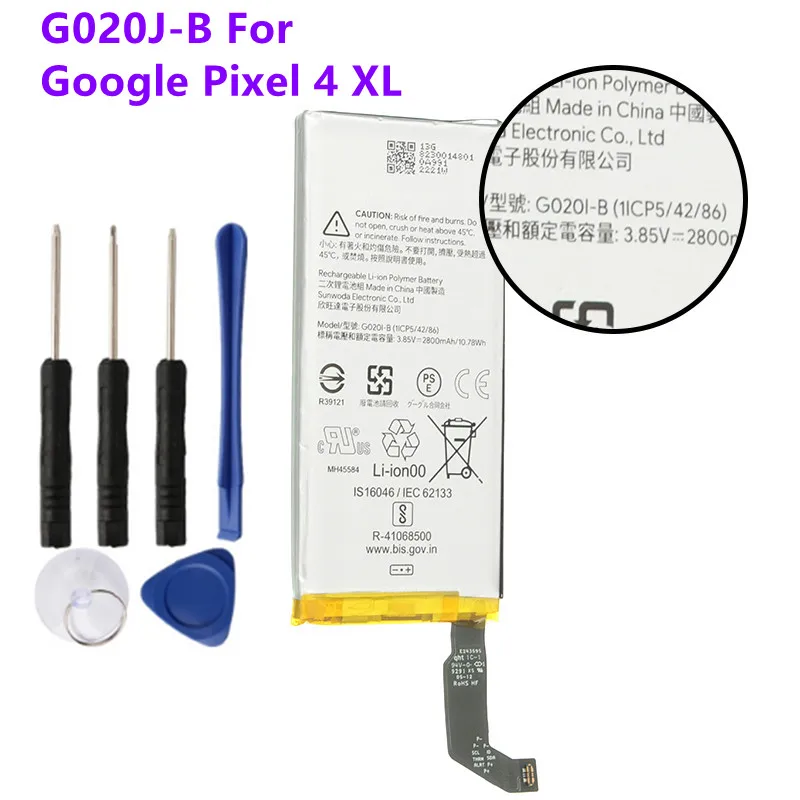 Оригинальная заменяемая батарея G020J-B для Google Pixel 4 XL Pixel4 Подлинная перезаряжаемая 3700mAh.