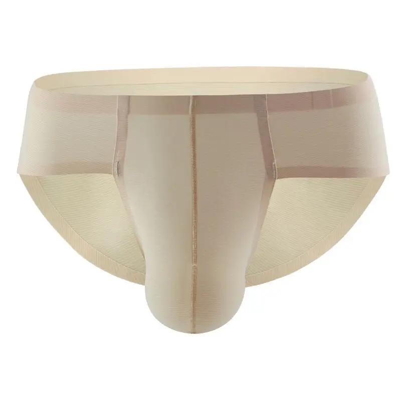 

Сексуальные трусы шорты Для мужчин нижнее бельё для девочек одноцветное Ice Silk трусы Прозрачные бесшовные с низкой посадкой u-образной выпук...