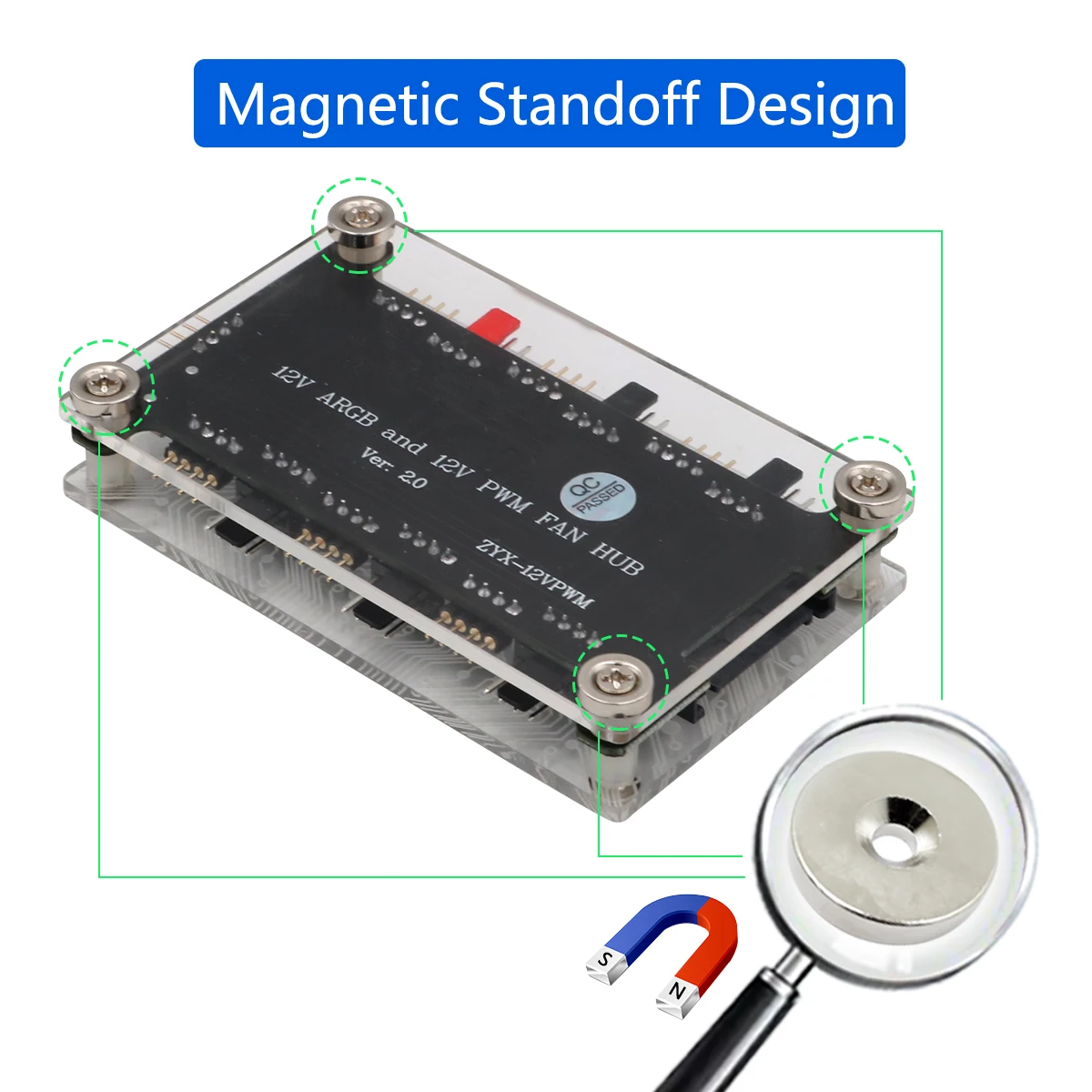 Адаптер-концентратор вентилятора постоянного тока TISHRIC 2 в 1 6 каналов 12 В ARGB и ШИМ