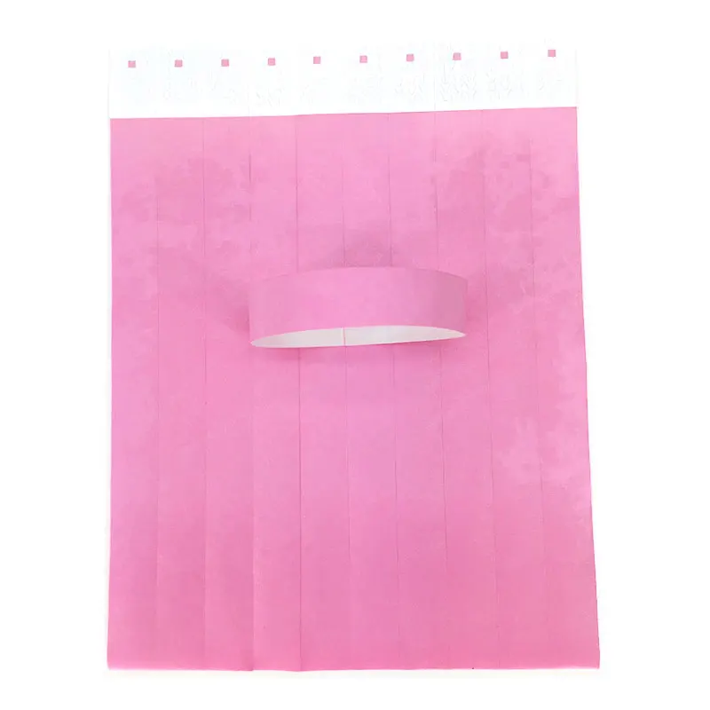 Pink 100 шт., напульсники Tyvek, 3/4 дюймов, одноразовые, водонепроницаемые, бумажные напульсники для вечеринок, игровых площадок - Цвет: Pink