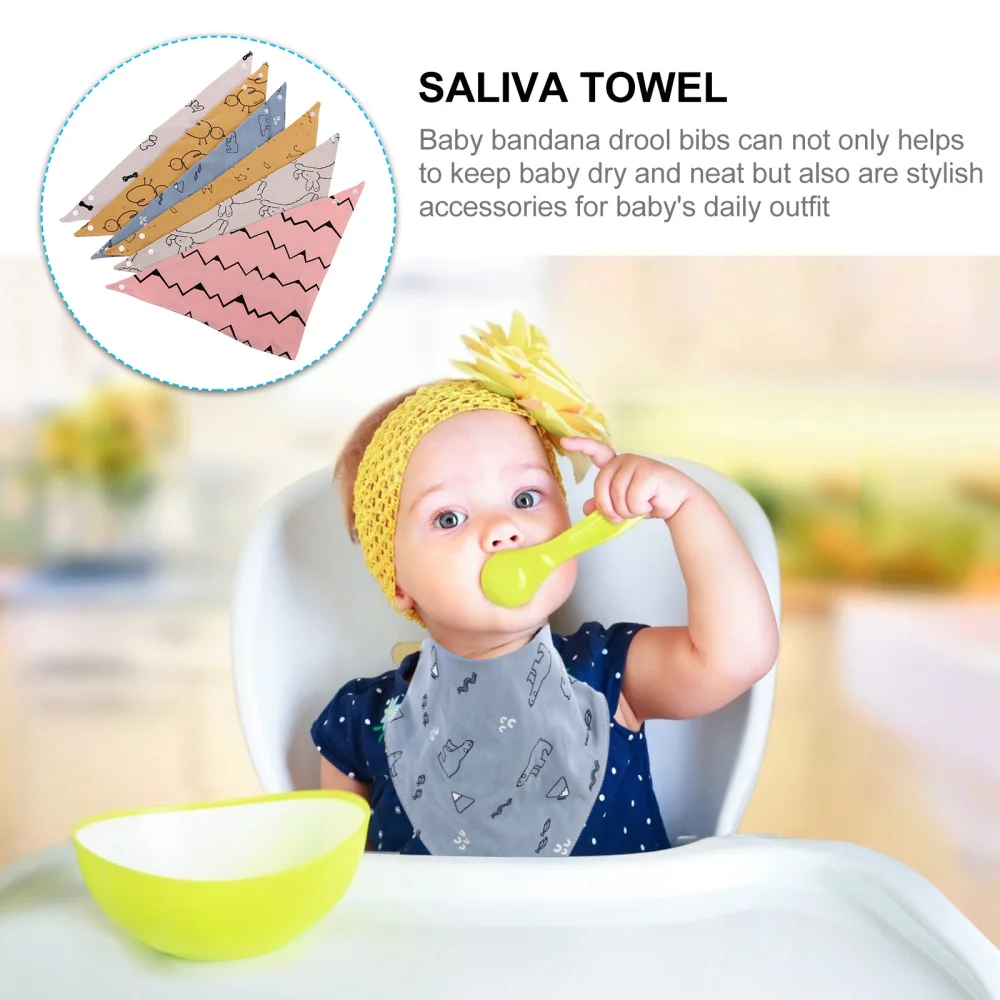 

6pcs Baby Bibs Bandanas Toddler Drool Bibs Saliva Towels Baby Teething Bibs