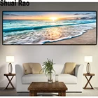 Большой размер 5d diy Алмазная картина полностью квадратные круглые закаты Природный морской пляж пейзаж Алмазная вышивка для домашней картины,
