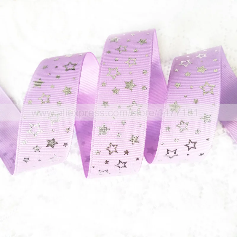 (10 ярдов) 25 мм лента с блестками и звездами ленты в рубчик для упаковки подарков