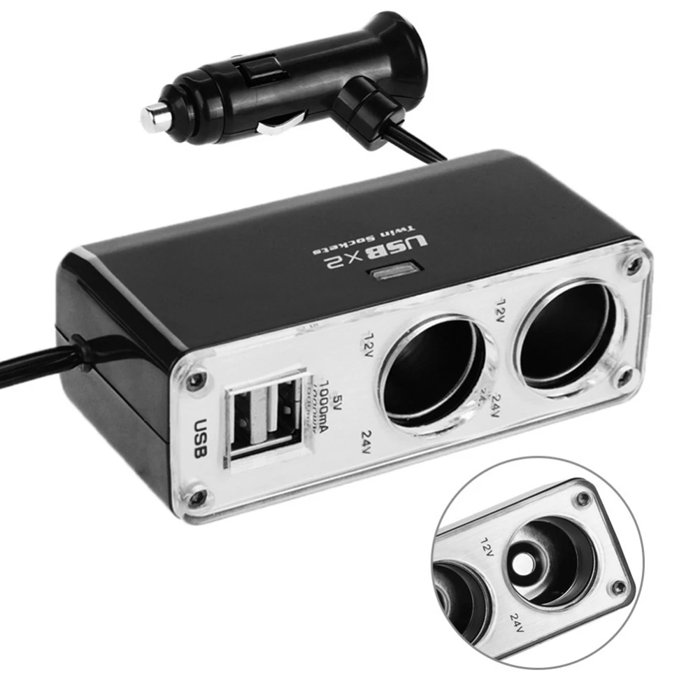 Автомобильные аксессуары разветвитель для прикуривателя адаптер 12/24 в две