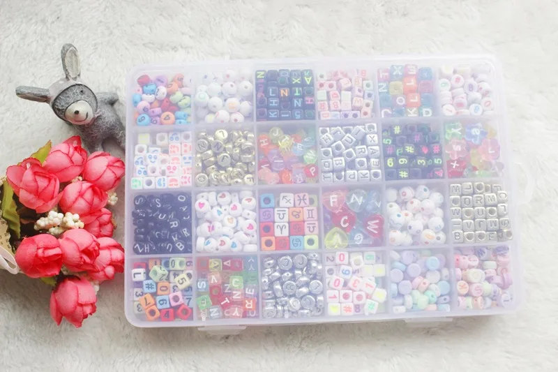 

24 Letter Beads Constellation Number Loose Beads Children DIY Acrylic Plastic Beaded Bracelet English Letter Beads Manual