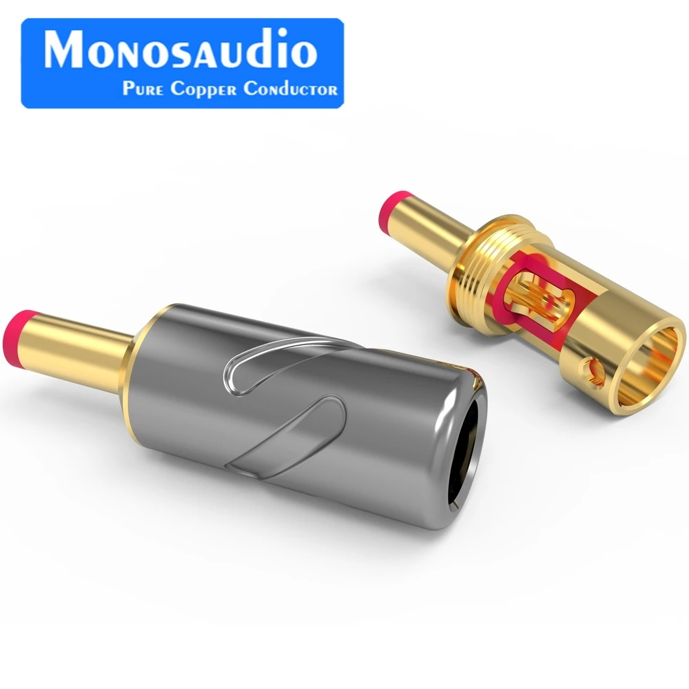 

Monosaudio High End MDC21G/MDC2.5G Connector Jack DC2.5 DC2.1mm DC Power Cable Plugs For Hifi Audio Applications DIY Dia. 8.3mm