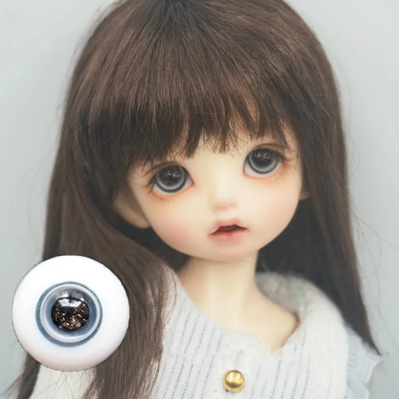 Серый BJD кукольный глаз fit 1/3 1/4 1/6 Размер куклы стеклянный глаз маленький Ирис серый настоящий человек стиль флэш ученик Кукла аксессуар - Цвет: Серый