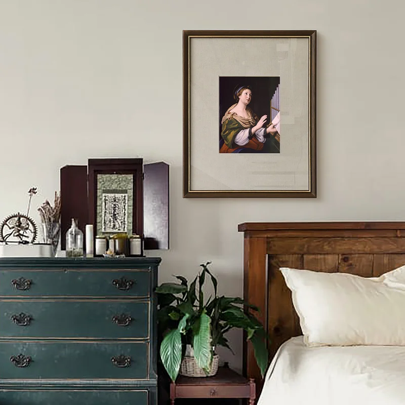 

Nordic simple retro American prayer character lady piano art poster living room decoration picture study painting core inkjet