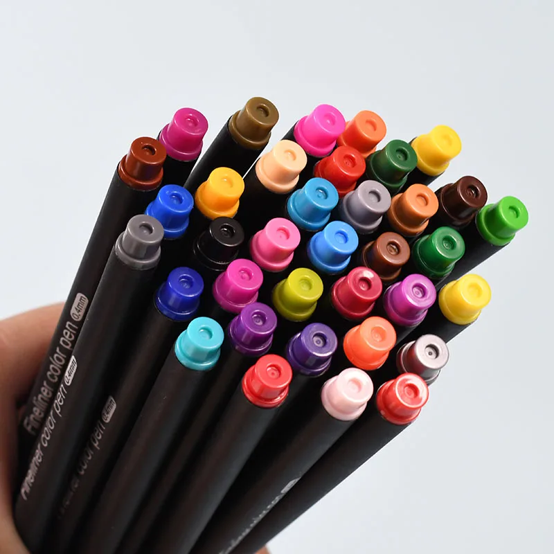 Ручка Fineliner 12 цветов 0 4 мм микрон Детские Канцелярские Принадлежности для манги