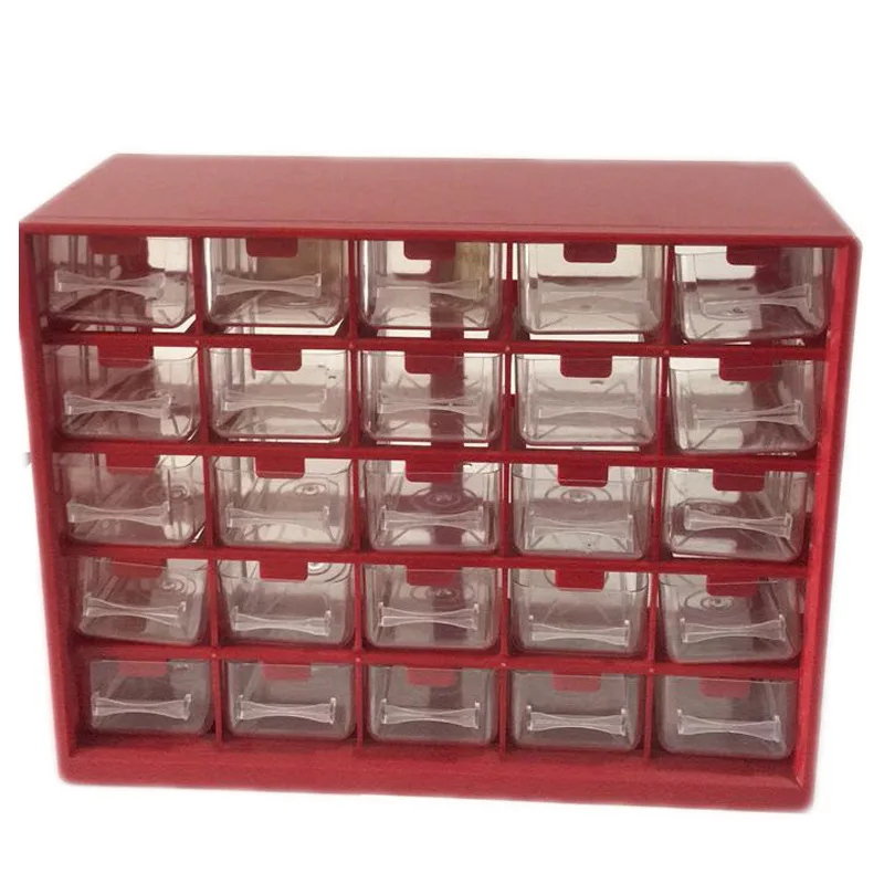 

25 grid Wall-mounted Parts Kits Drawer Box Sundries Storage Box Rings Jewellry Organizer DIY Storage Case Garage Workshop Rack