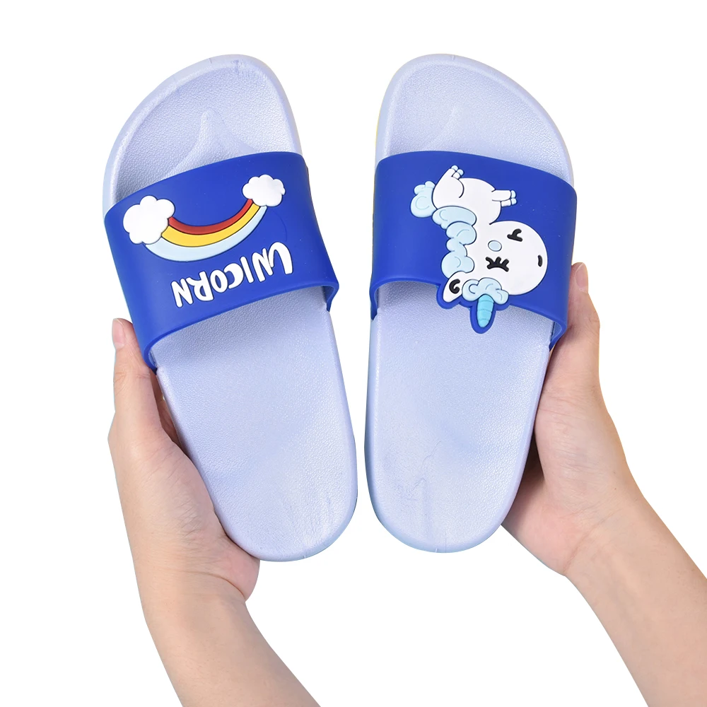 

Rainbow Unicorn Slippers For Kids New Summer Boy Girl Beach Shoes Baby Toddler Soft Indoor Bathroom Slippers Flip Flops