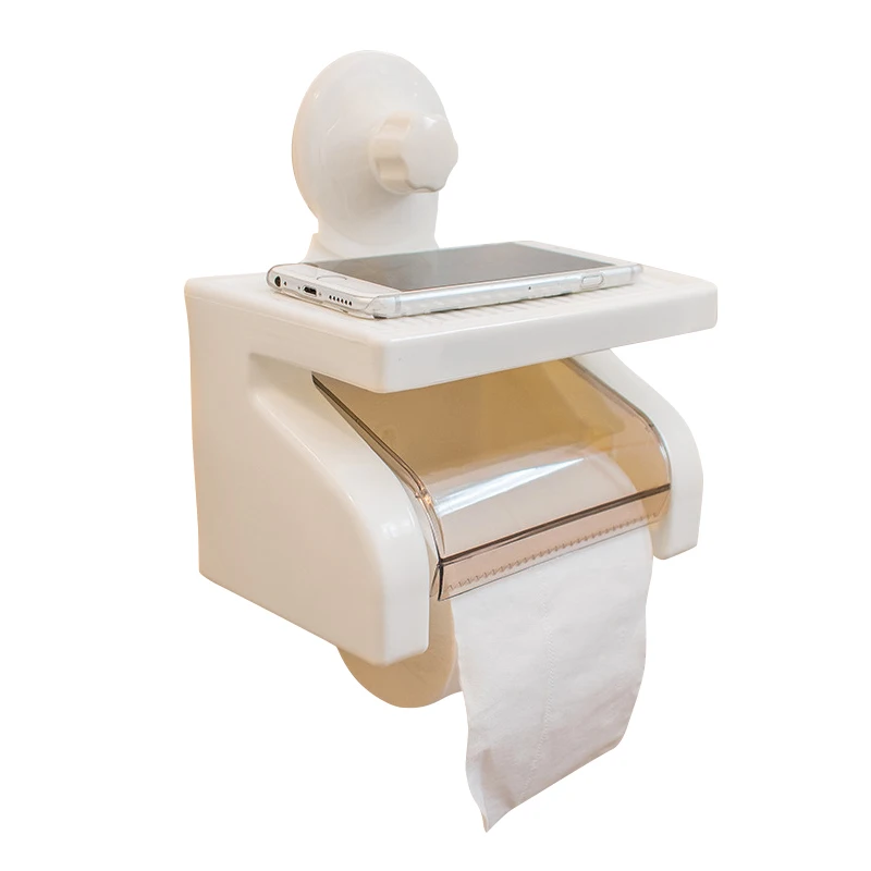 

Toilet Paper Holder Super Storage Suction Cup Wall Mount Removable Rack for Bathroom Towel rack BV789