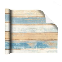 peel and stick removable vintage blue vertical stripe wood plank wallpaper vinyl self adhesive contact paper for home decoration