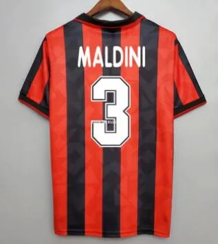 

Винтажная Майка Maldini Boban Milan, домашний топ с коротким рукавом, футболки в стиле ретро