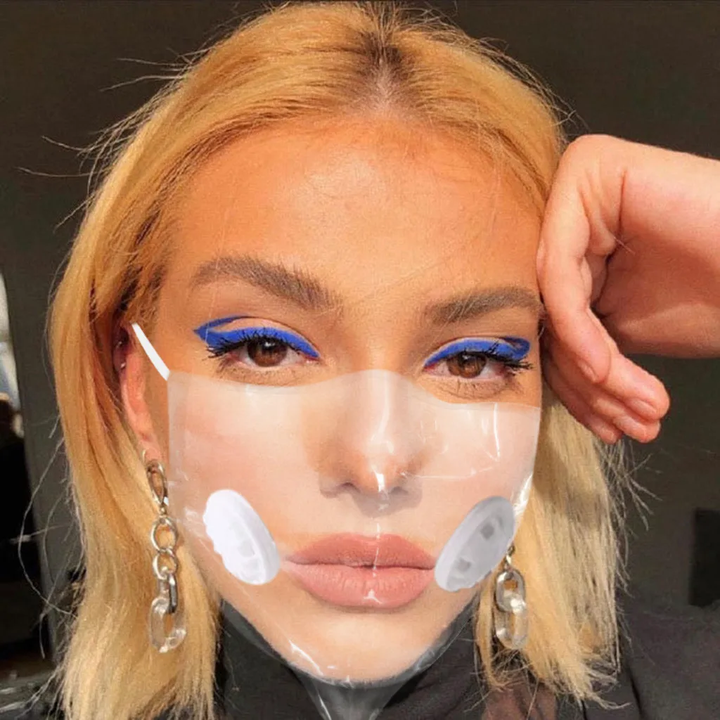 

Adult Face Mouth Mask Transparent Mouth-muffle With Clear Window Visible Expre reusable face mask Mascarillas Mascarar Drop Ship