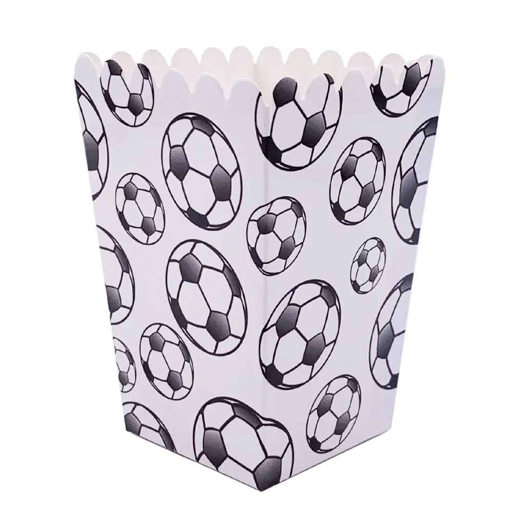 Popcorn box 8pcs Вечерние салфетки для игры в футбол Happy Baby Shower украшения для дня рождения скатерть футбольная тематика тарелки Детские сувениры чашки тарелки вечерние принадлежности - Цвет: Popcorn box 8pcs