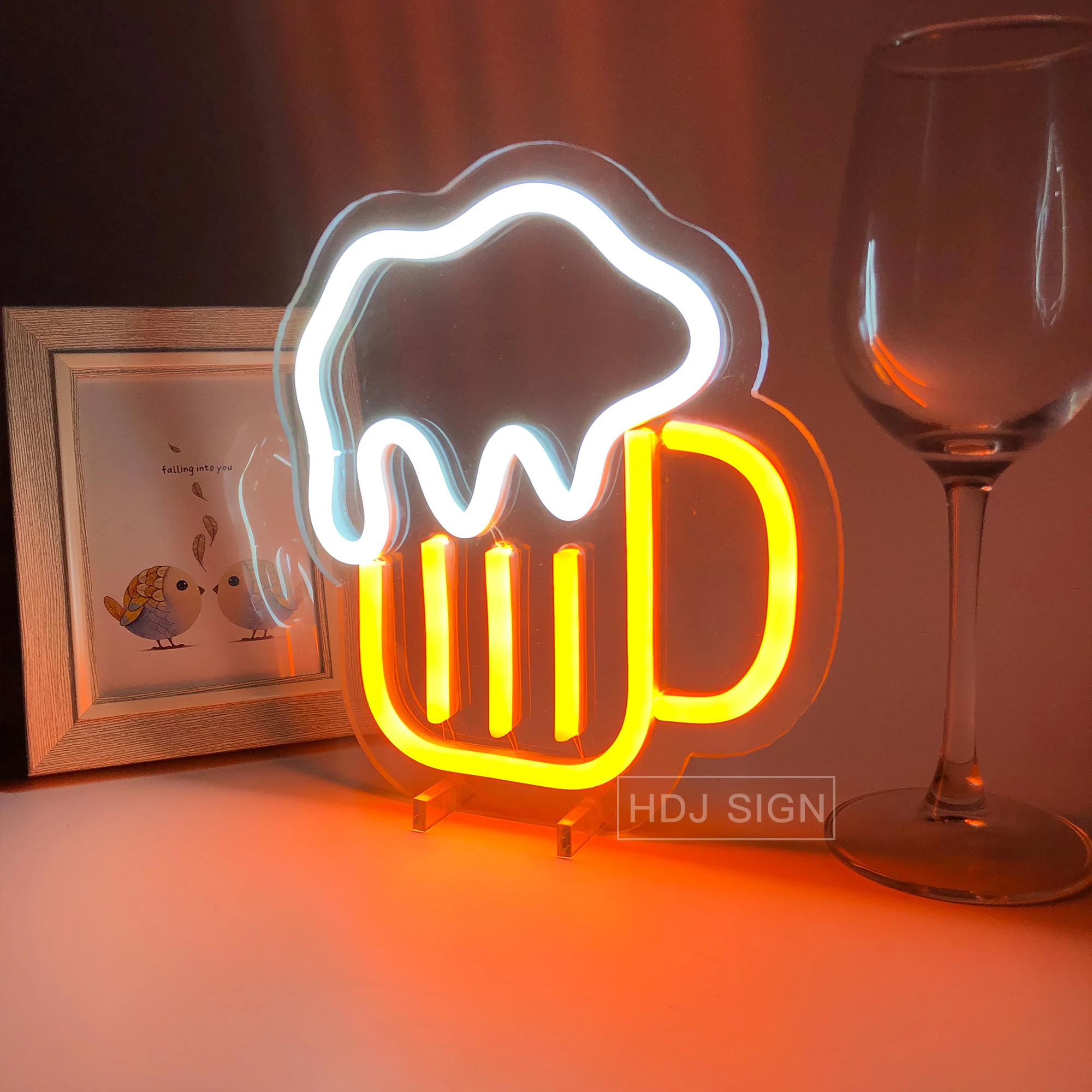 Cerveja Neon noite Luz USB Home Decor