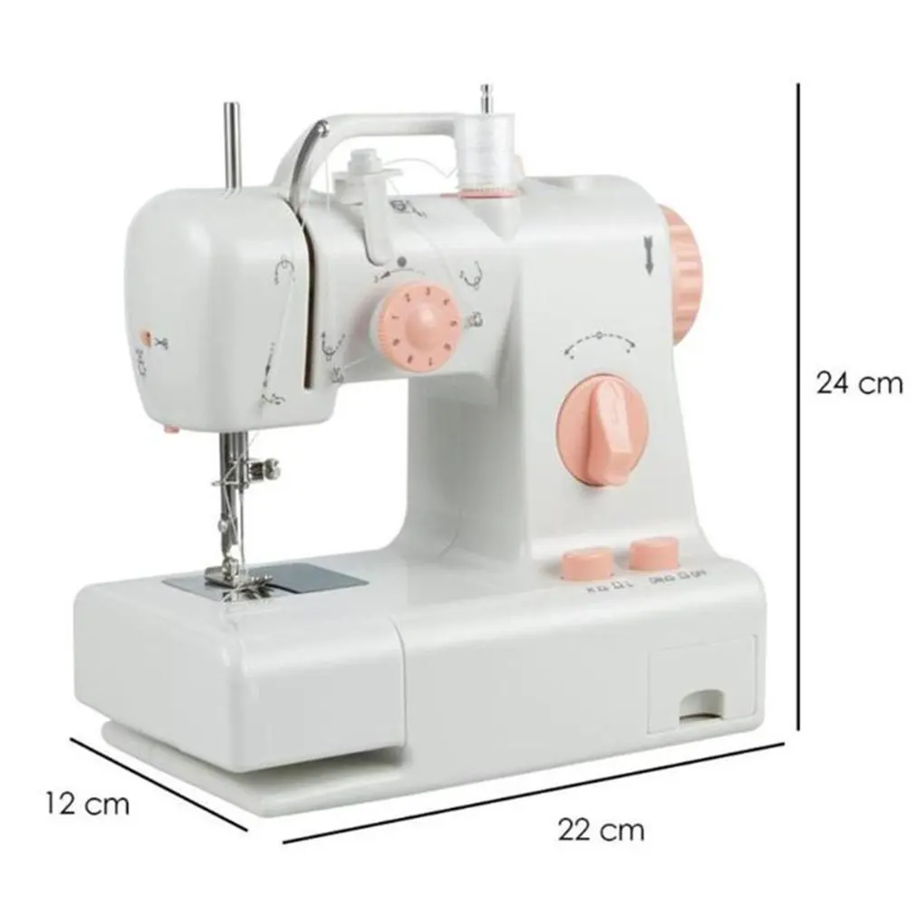 

Mini Sewing Machine Built-in Light Mending Machine Double Thread Stitching Electric Pedal Sewing Small Gadget