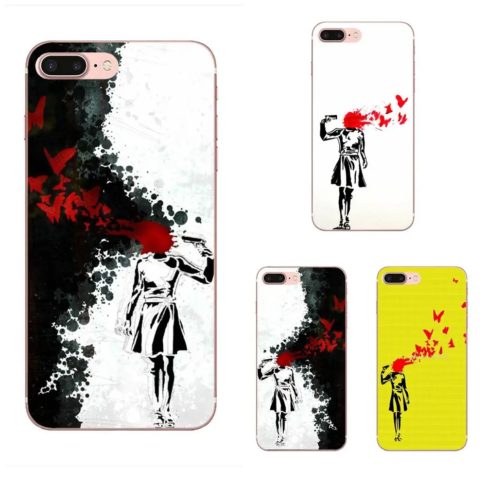 Banksy граффити суицид бабочка золото Лондон для Huawei Honor 5A 5X 6A 6C 6X 7X 9 V8 V10 Mate 7 8 10 P9 P20 Pro