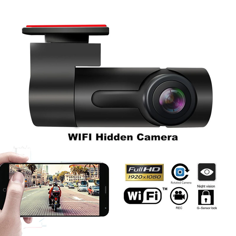 Автомобильный смарт видеорегистратор HD1080P Wi Fi с функцией ночного видения угол
