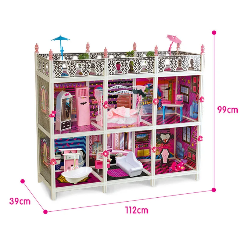 

Bertingna Luxury Villa Set Doll Princess House Oversized Gift Box Girl Play House