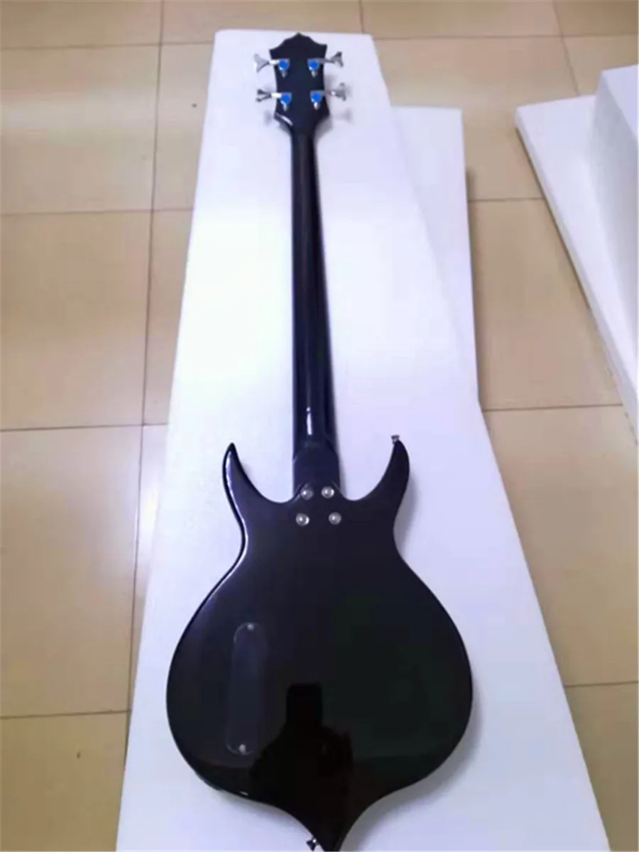 Бесплатная доставка электрическая бас гитара черный корпус