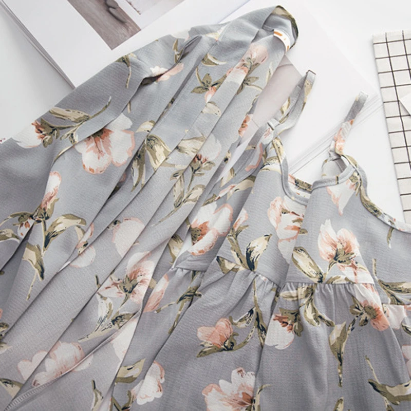 Женский пижамный комплект из трех предметов одежда для сна с цветочным принтом