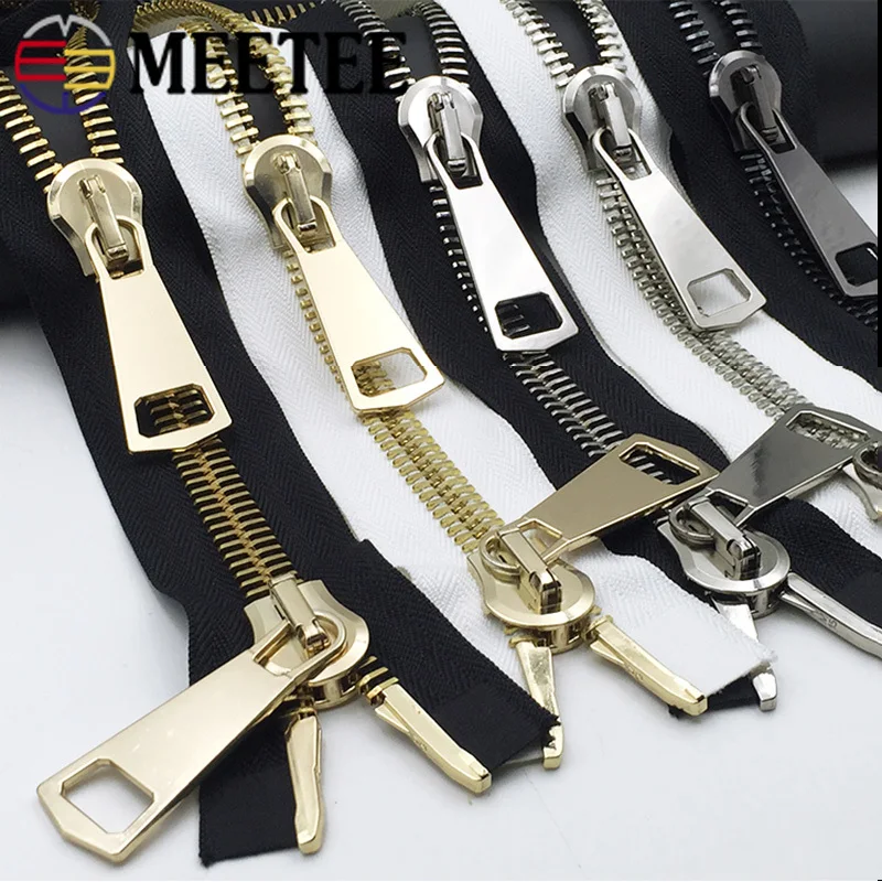 

Meetee 1pc 15# Close-End 85cm/100cm Open-End Large Zipper 15# Double-open Metal Zippers for Down Jacket Coat Pocket Zip ZA452