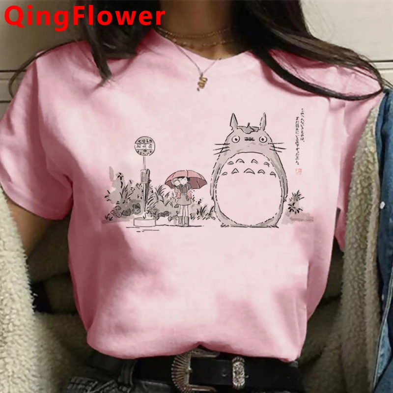 

Kawaii Тоторо Harajuku Забавные футболки с рисунками из мультфильмов рубашка для женщин в виде милого героя аниме Рисунок в винтажном стиле; Футбо...
