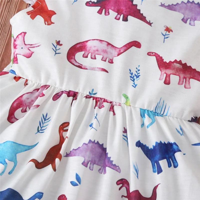 2020 Summer New Color Dinosaur Girls Dress Baby Girl Princess Dresses 2-6 Age Chlidren's Clothes Kids Party Costume Ball Gown | Детская