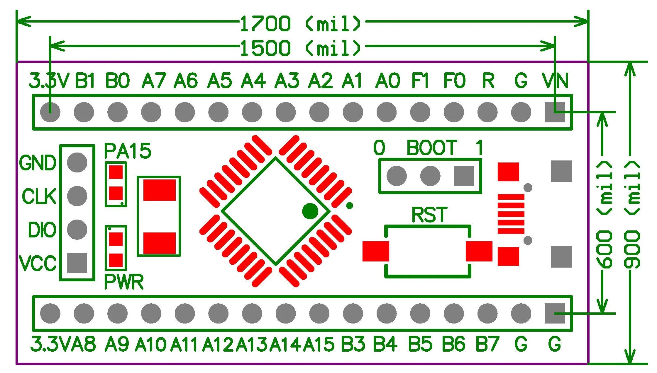 Системная плата STM32L010K8T6 с низким энергопотреблением Новая разработки STM32L010