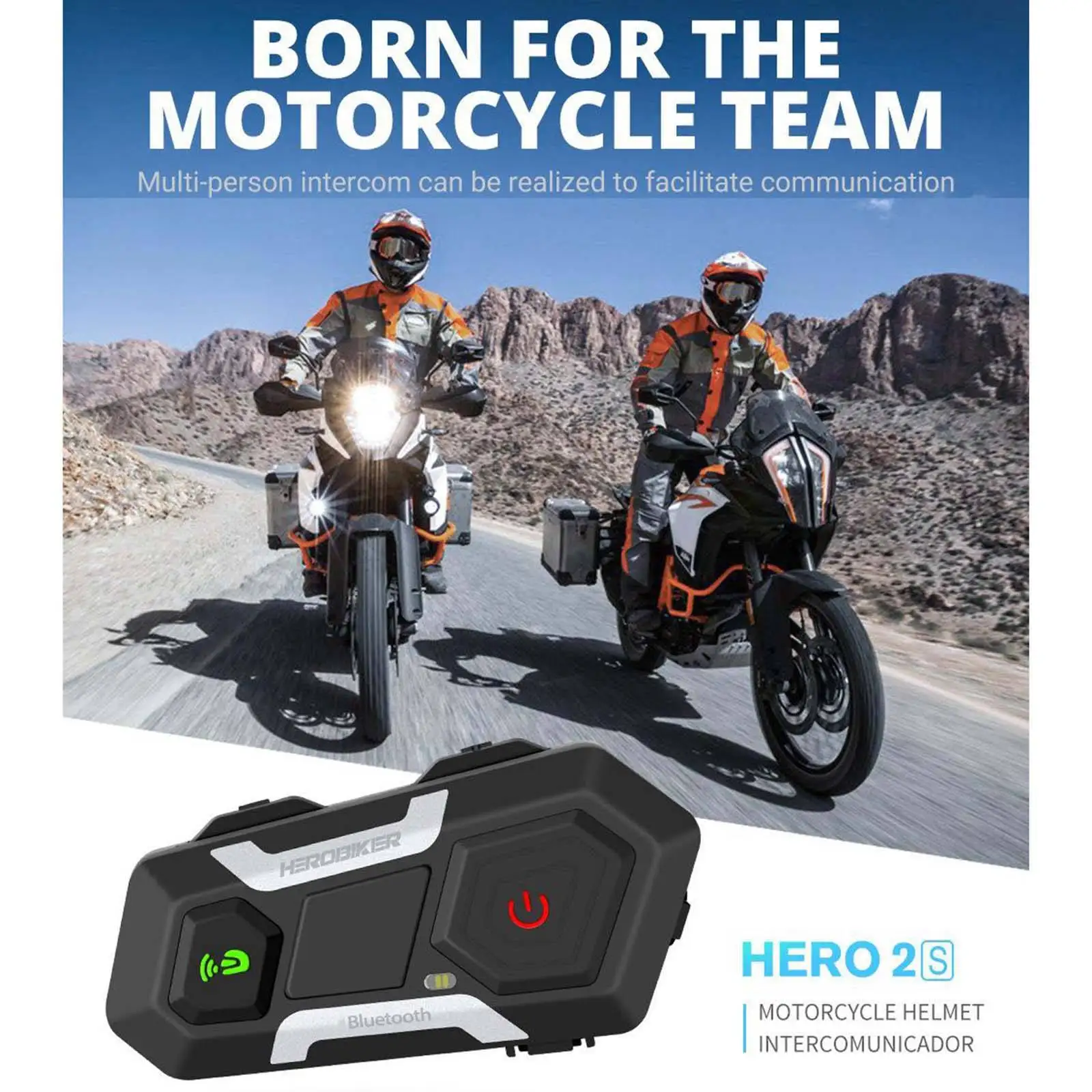 

Motorcycle Intercom 1200M Bluetooth Headset for Helmet Noise Cancellation