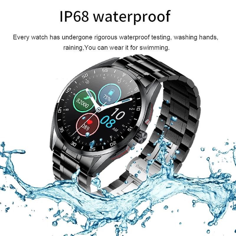

LIGE New Smart Watch Men Full Touch Screen Bluetooth Call Sports Pedometer Heart Rate Men Smartwatch IP68 Waterproof C