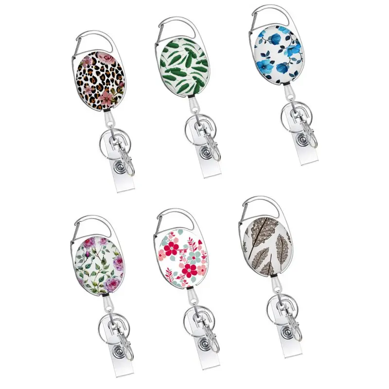 Belt Rope Office Lanyard Clip Keychain Name Tag Holder Keyring Id Card Key Ring Cord Reel Retract Pull Key Chain Recoil Badge