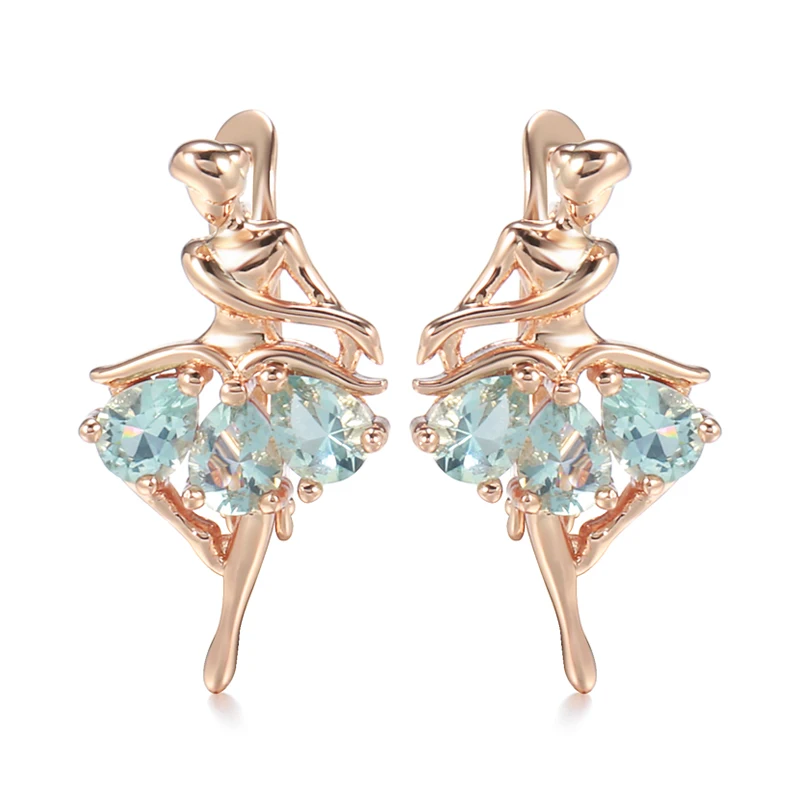 

Женские серьги-подвески из розового золота 585 пробы с натуральным Цирконом