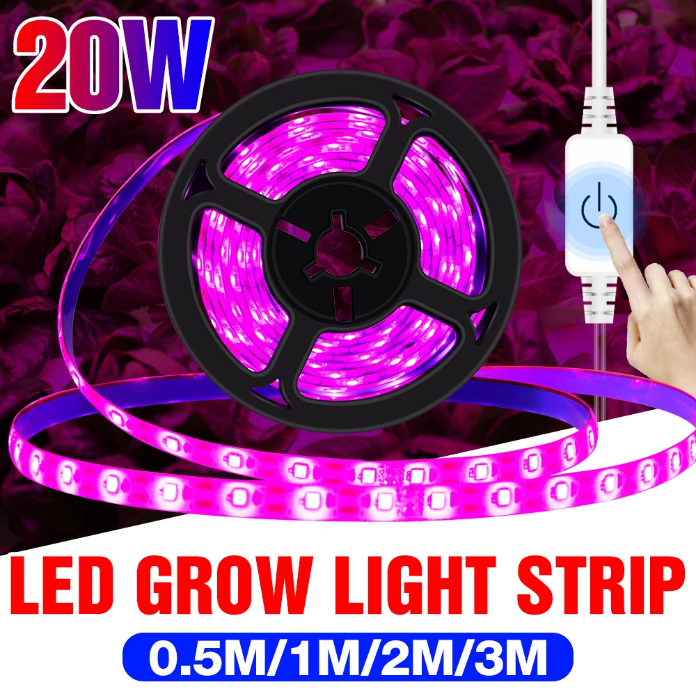 

Indoor Phyto Growing Lamp Strip Plant Grow Light LED Full Spectrum Touch Dimming 0.5M 1M 2M 3M Flower Seed Lampara USB Fitolampy