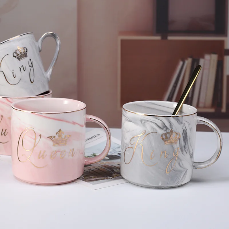 Best Quality Luxury Flamingo Marble Ceramic Couples Cup Coffee Milk Mugs Breakfast Afternoon Tea Creative Wedding Festival Gifts | Дом и сад