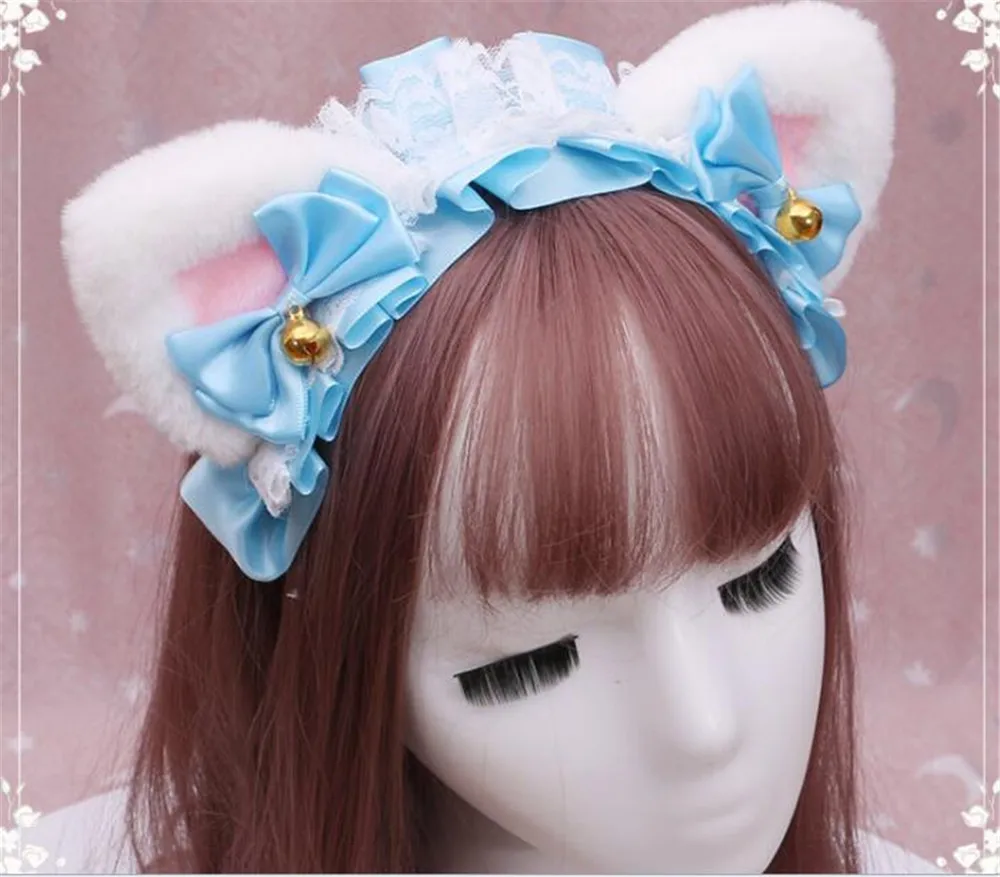 Милый ободок с бантом и кошачьими ушками в виде медведя для головы милая Женская