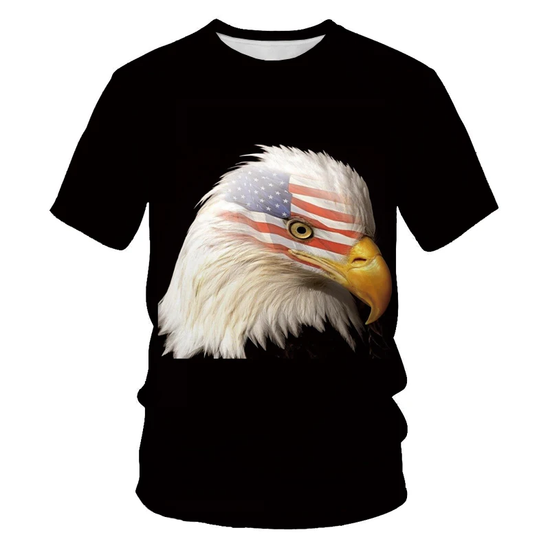 

USA Flag Eagle Print 3D children T-shirt Men USA Flag Short Sleeve Hip Hop Funny Flying Eagle T shirt Boys Tee Shirt Homme