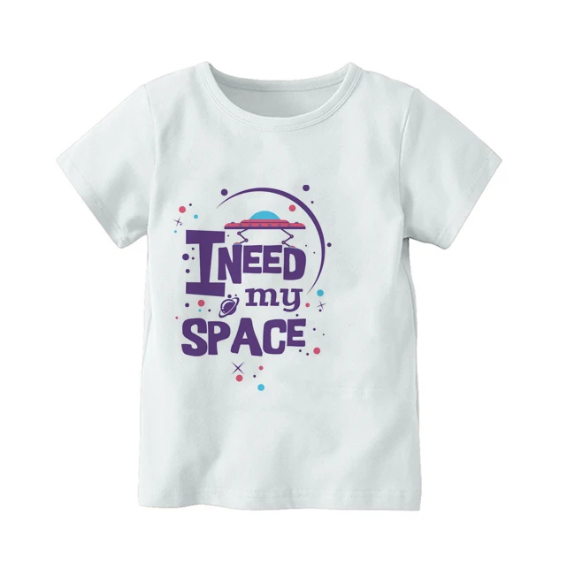 i Need My Space Typography Fashion Boy Girl T Shirts Summer Pinting Tshirt Funny Harajuku T-Shirt Graphic Tees | Детская одежда и
