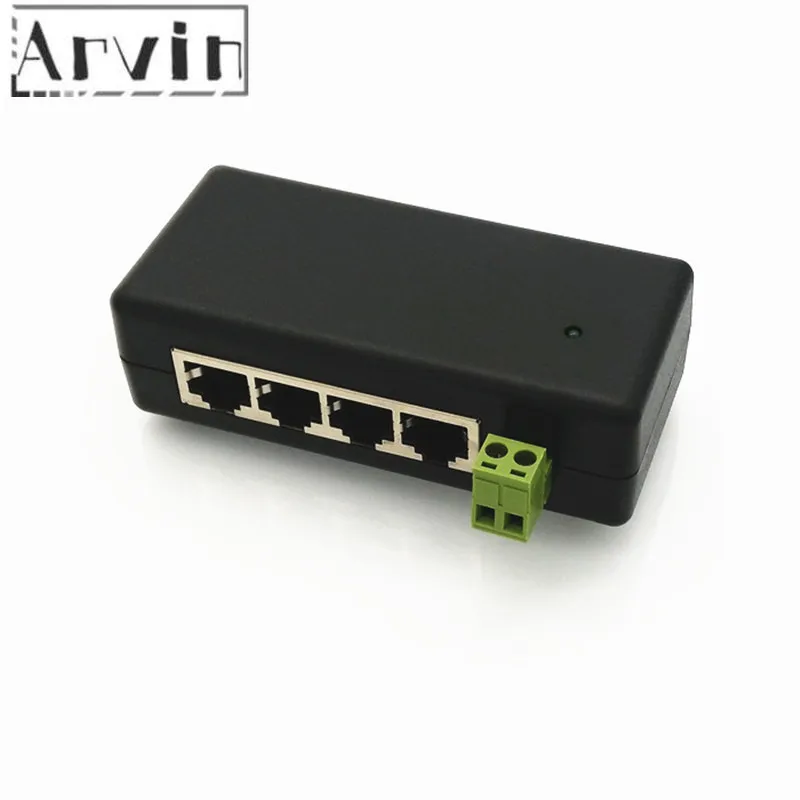 4 Порты POE Инжектор разветвитель для IP CCTV Камера Мощность более PoE адаптера Ethernet