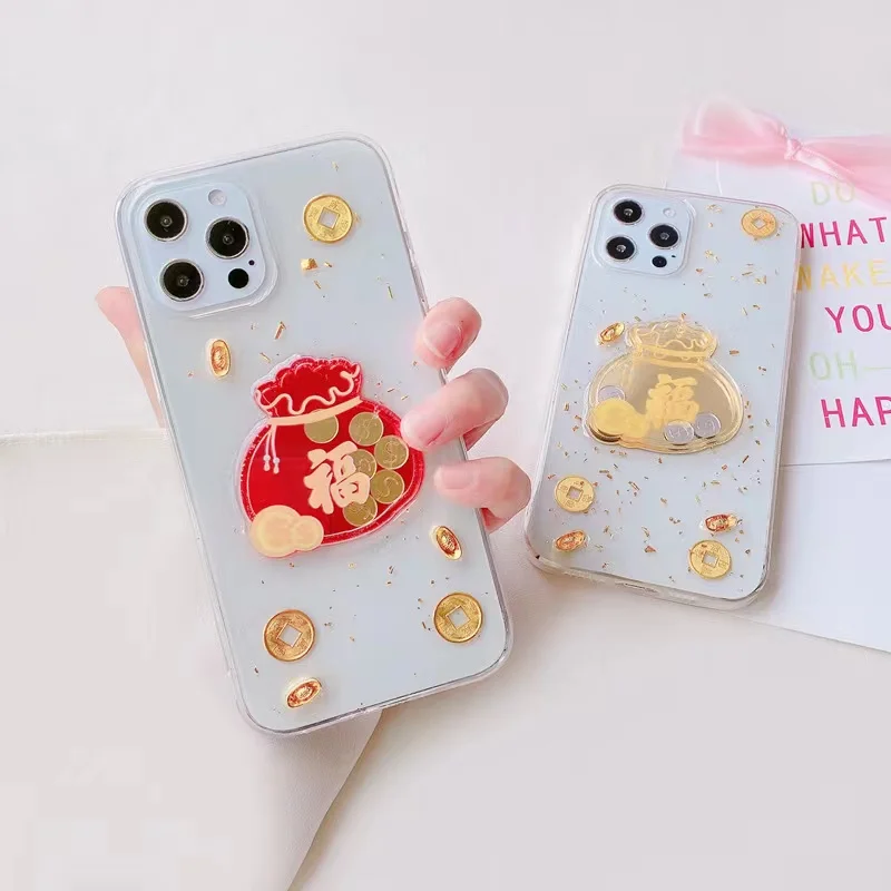 

New Year's Lucky Bag Is Suitable For Apple 12 Mobile Phone Shell Iphone11 Three-dimensional Lucky XSMAX7/8plus Transparent XR So