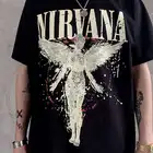 Новинка, женская футболка в стиле Харадзюку, Nirvana, топы с коротким рукавом и принтом со смайликом, модная повседневная футболка, женская одежда, футболки