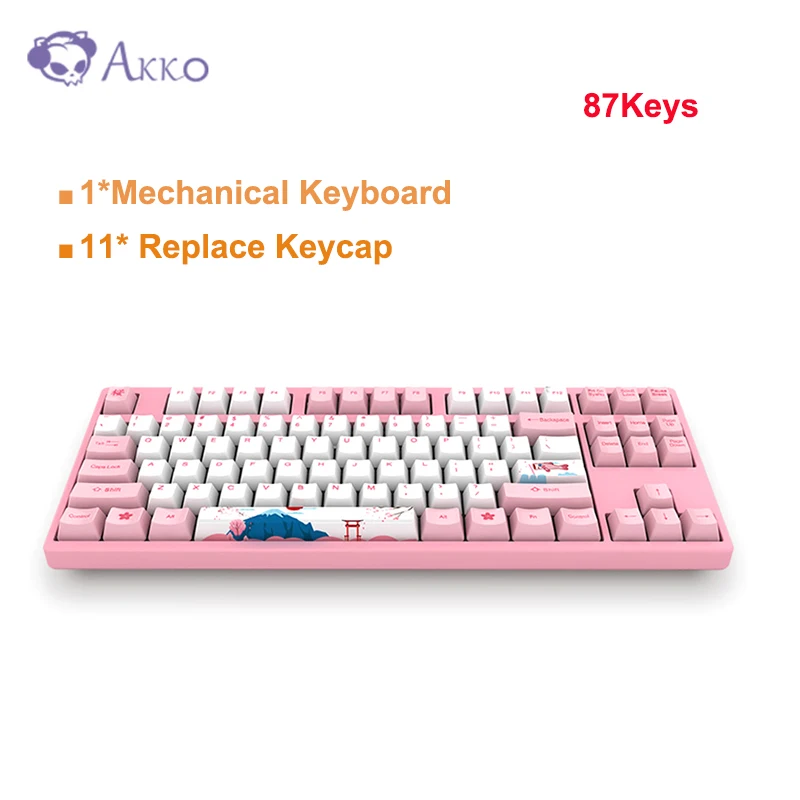 Игровая механическая клавиатура AKKO 3087 Cool 87 клавиш PBT usb type C Проводная игровая 1 мс