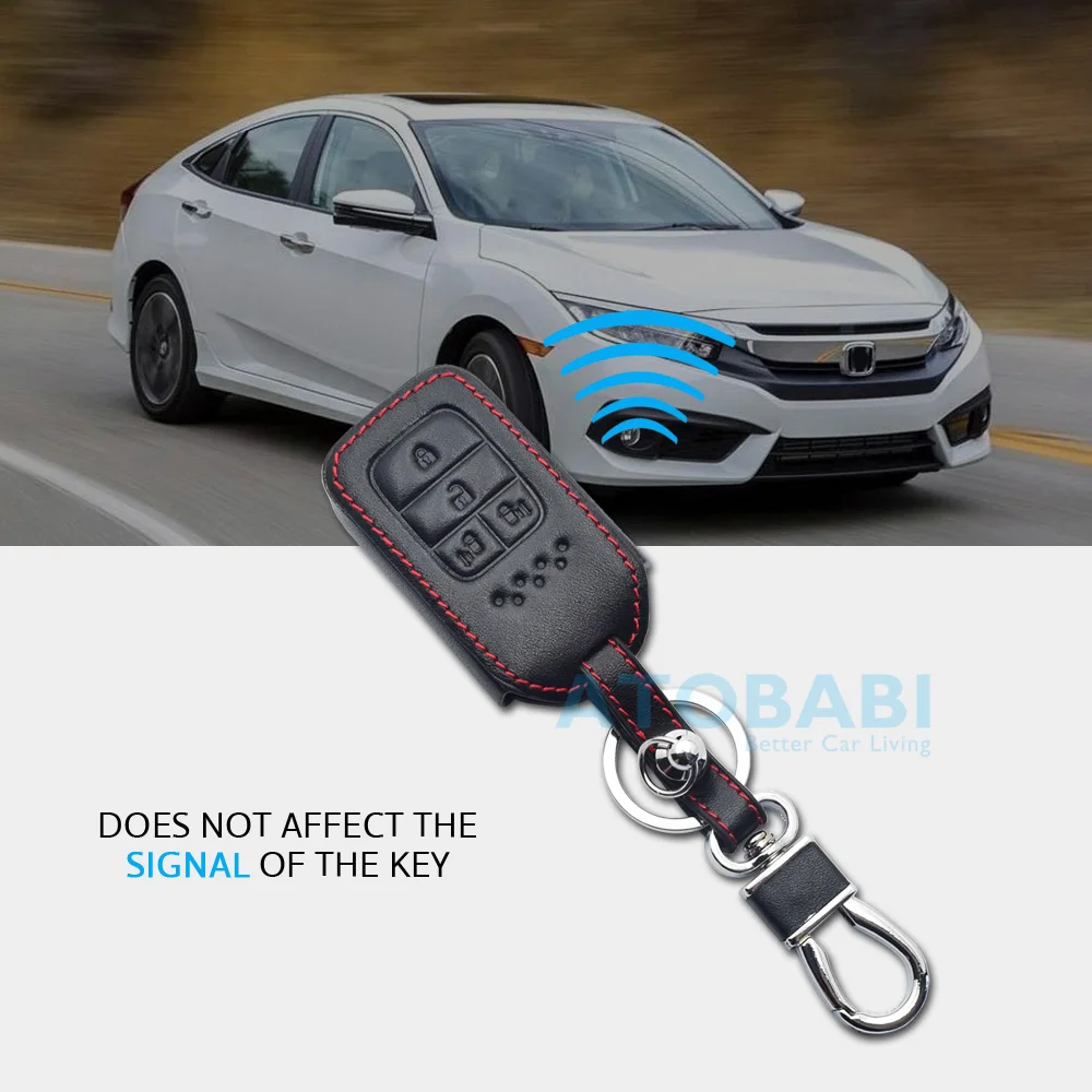 Кожаный чехол для ключа автомобиля Honda Odyssey Elysion 4 кнопки умный дистанционный