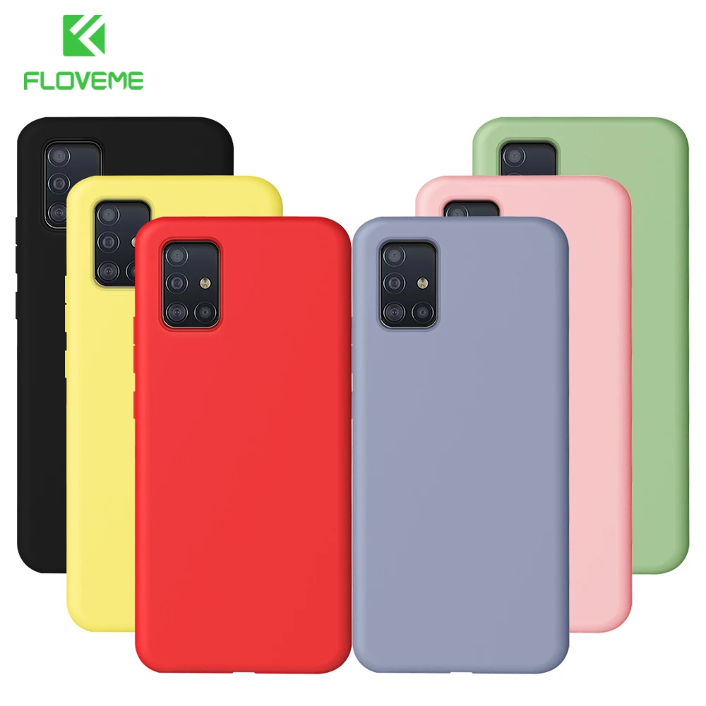 FLOVEME чехол для Samsung Galaxy A51 A71 жидкий силикон мягкая задняя крышка телефона SM A515F A717F A